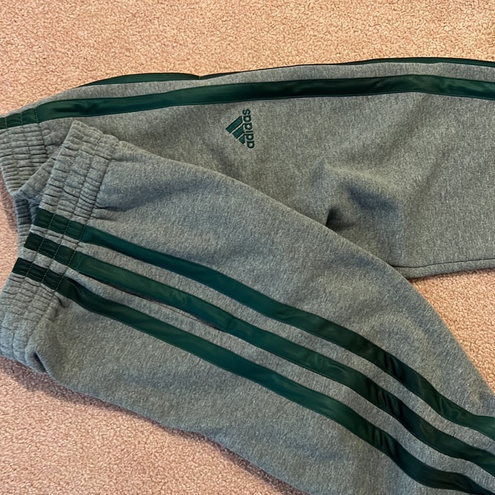 Rare Ombré thick green adidas stripe sweatpants